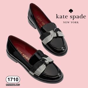 Kate Spade New York Women's Leandra Loafers, Black Patent Leather Size 9 BNIB